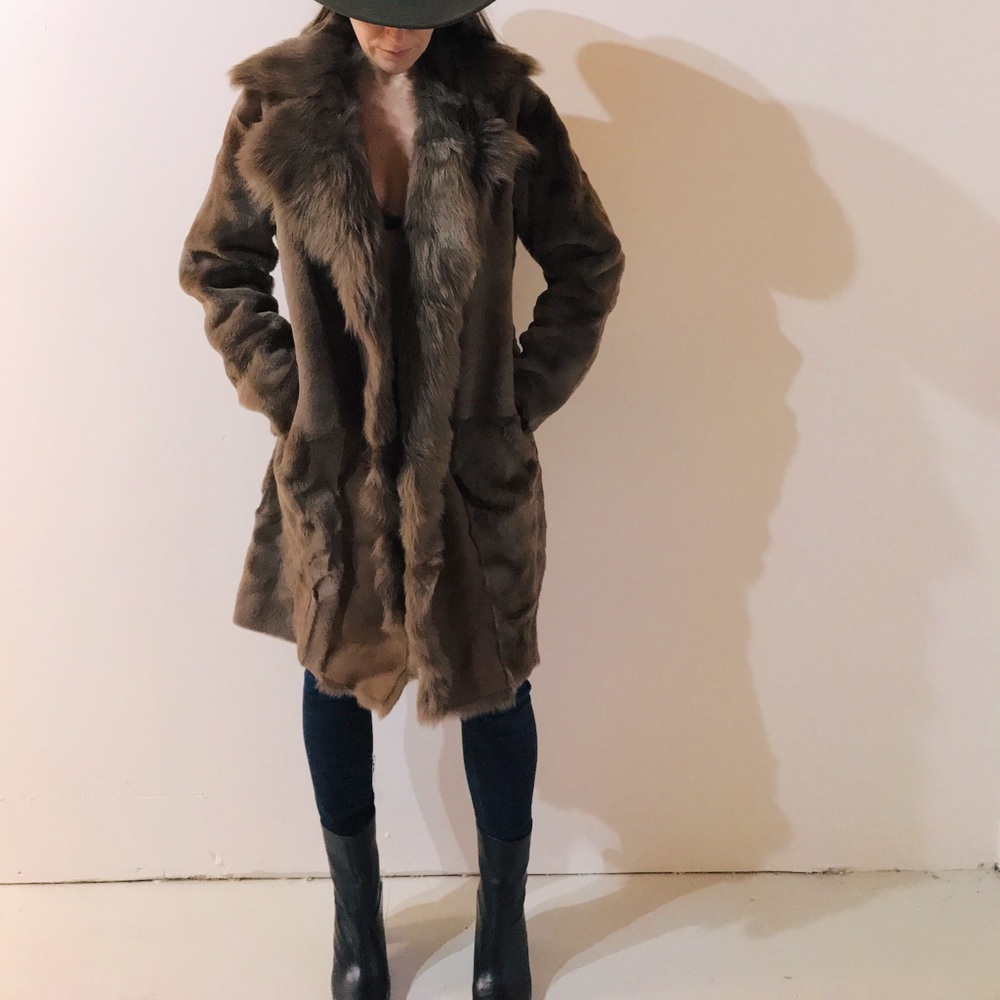 Theory textured shearling coat